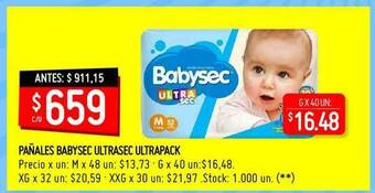 Changomas Pañales Babysec Ultrasec Ultrapack oferta