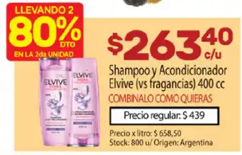 Josimar Elvive Shampoo y Acondicionador x 400cc oferta