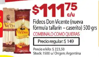 Josimar Fideos Don Vicente 500grs oferta