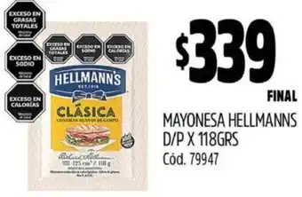 Supermercados Yaguar MAYONESA HELLMANNS D/P X 118GR oferta