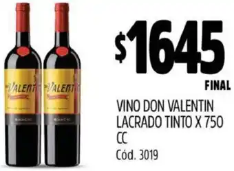 Supermercados Yaguar VINO DON VALENTIN LACRADO TINTO X 750cc oferta