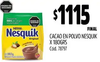 Supermercados Yaguar CACAO EN POLVO NESQUIK X 180GR oferta