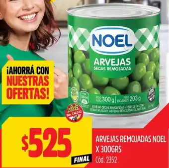 Supermercados Yaguar ARVEJAS REMOJADAS NOEL X 300GR oferta
