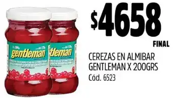 Supermercados Yaguar CEREZAS EN ALMIBAR GENTLEMAN X 200GR oferta