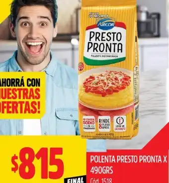 Supermercados Yaguar POLENTA PRESTO PRONTA X 490GR oferta