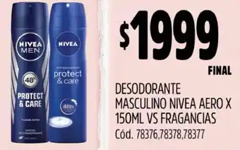 Supermercados Yaguar DESODORANTE MASCULINO NIVEA AERO X 150ML VS FRAGANCIAS oferta