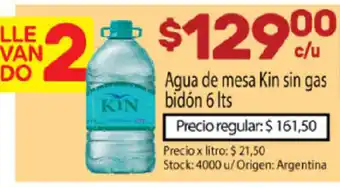 Josimar Agua de mesa Kin sin gas bidón 6lts oferta