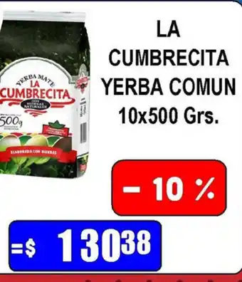 Dulcenter La Cumbrecita Yerba Comun 10 x 500grs oferta