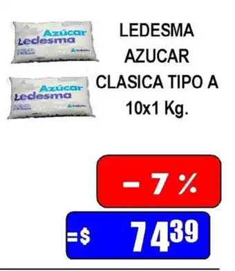 Dulcenter Ledesma Azucar Clasica Tipo A 10 x 1kg oferta