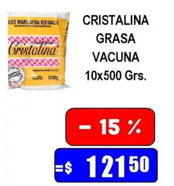 Dulcenter Cristalina Grasa Vacuna 10x500grs oferta