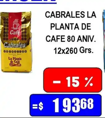 Dulcenter Cabrales La Planta De Cafe 80 Aniv 12x260grs oferta