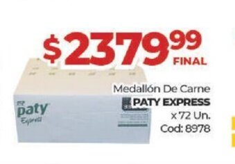 Diarco Paty Express Medallón De Carne x 72 un oferta