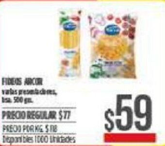 Supermercados Vea Fideos Arcor 500grs oferta