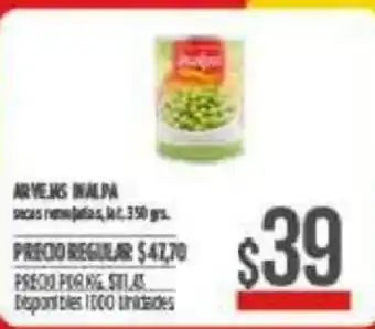 Supermercados Vea Arvejas Inalpa 350grs oferta