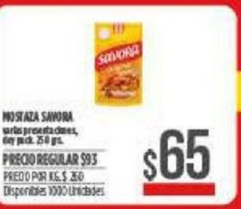 Supermercados Vea Mostaza Savora oferta