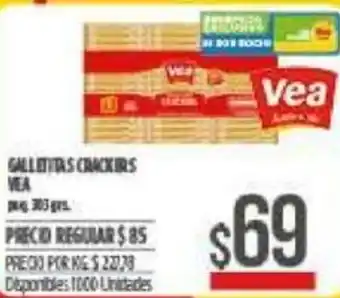 Supermercados Vea Crackers Galletitas Vea 303grs oferta
