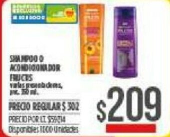 Supermercados Vea Shampoo o Acondicionador Fructis 350ml oferta