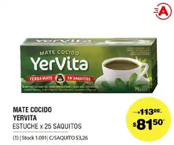 Atomo Conviene Yervita Mate cocido x 25 saquitos oferta