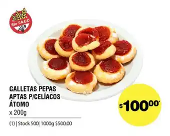 Atomo Conviene Galletas Pepas Aptas P/Celiacos Atomo x 200g oferta