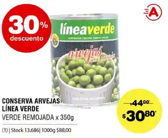 Atomo Conviene Conserva Arvejas Línea Verde Verde Remojada x 350g oferta