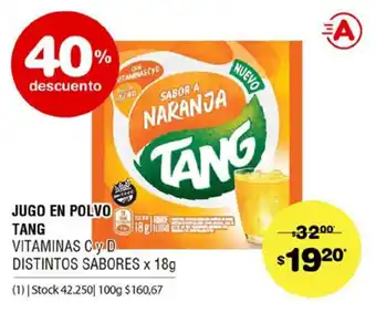 Atomo Conviene Tang Jugo En Polvo Vitamins C y D Distintos Sabores x 18g oferta
