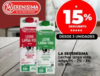 Supermayorista Vital LA SERENÍSIMA Leches larga vida. edge 1% - 2% - 3% t/b x 1lt oferta