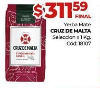 Cruz De Malta Yerba Mate Seleccion x 1kg
