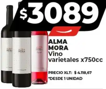 Supermayorista Vital ALMA MORA Vino varietales x 750cc oferta