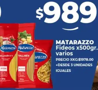 Supermayorista Vital MATARAZZO Fideos x 500gr oferta