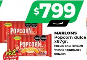 Supermayorista Vital MARLOMS Popcorn dulce x 87gr oferta