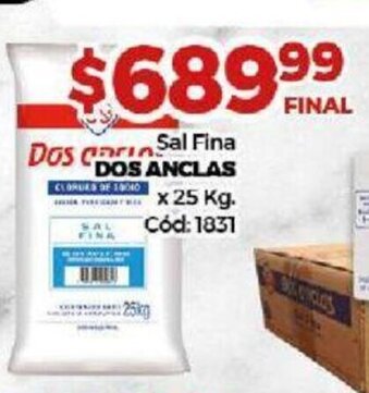 Diarco Dos Anclas Sal Fina x 25kg oferta