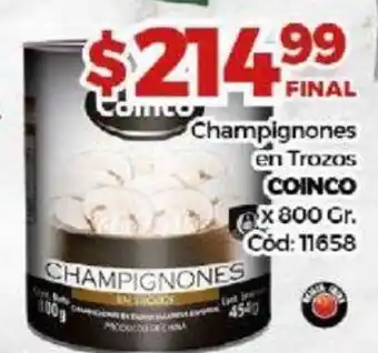 Diarco Coinco Champignones en Trozos x 800grs oferta