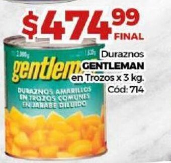 Diarco Gentleman Duraznos en Trozos x 3kg oferta