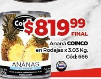 Diarco Coinco Ananá en Rodajas x 3.03kg oferta