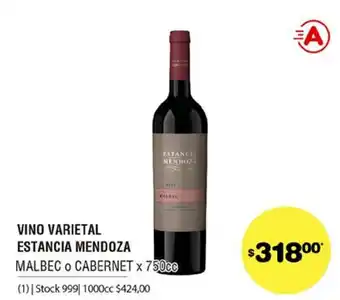 Atomo Conviene Vino Varietal Estancia Mendoza Malbec o Cabernet x 750cc oferta