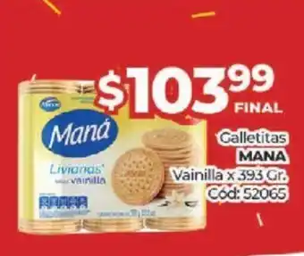 Diarco Mana Galletitas Vainilla x 393gr oferta