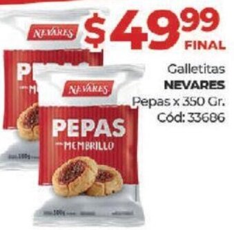 Diarco Nevares Galletitas Pepas x 350gr oferta