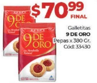 Diarco 9 De Oro Galletitas Pepas x 380gr oferta