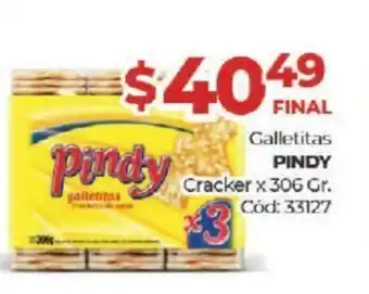 Diarco Pindy Galletitas Cracker x 306gr oferta