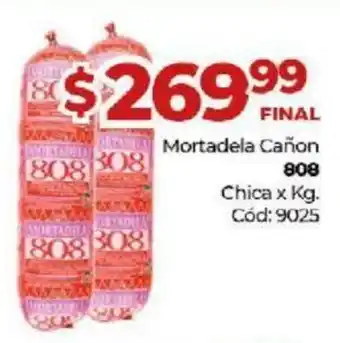 Diarco 808 Mortadela Cañon Chica x kg oferta