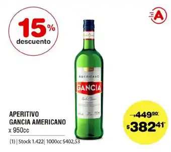 Atomo Conviene Aperitivo Gancia Americano x 950cc oferta