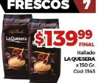 Diarco La Quesera Rallado 150gr oferta