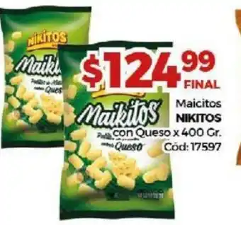 Diarco Nikitos Maicitos con Queso x 400gr oferta