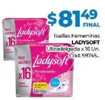 Diarco Ladysoft Toallas Femeninas Ultradelgada x 16Un oferta