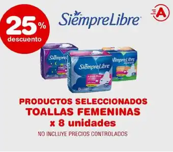 Atomo Conviene Productos Seleccionados Toallas Femeninas x 8 unidades oferta