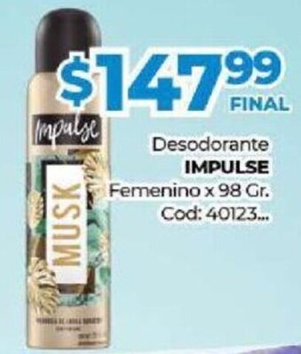 Diarco Impulse Desodorante Femenino x 98gr oferta