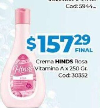 Diarco Hinds Crema Rosa Vitamina A x 250gr oferta