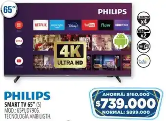 Casa del Audio PHILIPS SMART TV 65" oferta