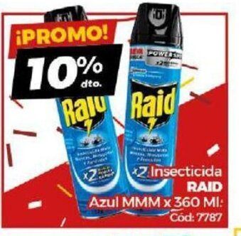 Diarco Raid Insecticida Azul MMM x 360ml oferta
