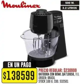 Coto Moulinex BATIDORA CON BOWL QA710858, XU. oferta